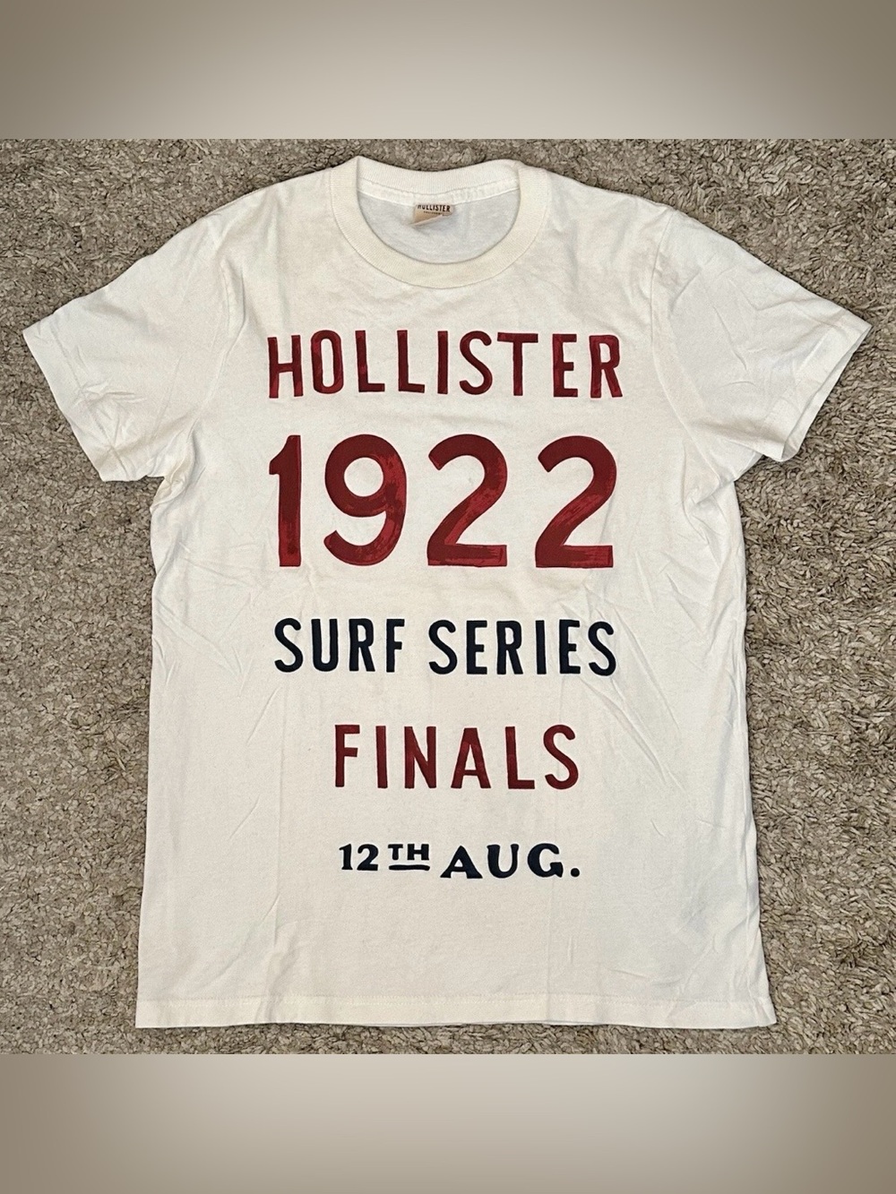 Hollister California Men’s S White Crew Neck Graphic Logo Short Sleeve T-Shirt
